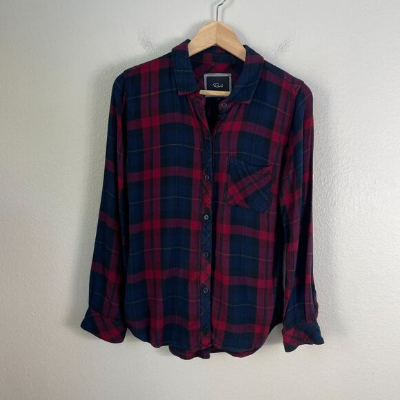 Rails Womens Small Blue Red Plaid Button Up Shirt Long Sleeve Flannel Top - Picture 1 of 7